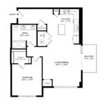 Anthem Harbor Point Stamford, CT Floorplans (A4) Showing one bedrooms and one bathrooms