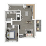 Anthem Harbor Point Stamford, CT Furnished Floorplans (A4) Showing one bedrooms and one bathrooms