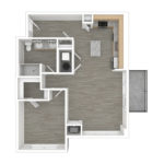 Anthem Harbor Point Stamford, CT Unfurnished Floorplans (A4) Showing one bedrooms and one bathrooms