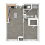 Anthem Harbor Point Stamford, CT Unfurnished Floorplans (A5) Showing one bedrooms and one bathrooms