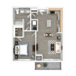 Anthem Harbor Point Stamford, CT Furnished Floorplans (A6) Showing one bedrooms and one bathrooms