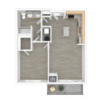 Anthem Harbor Point Stamford, CT Unfurnished Floorplans (A6) Showing one bedrooms and one bathrooms