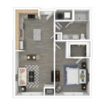 Anthem Harbor Point Stamford, CT Furnished Floorplans (A8) Showing one bedrooms and one bathrooms