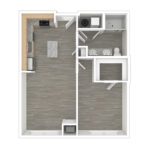 Anthem Harbor Point Stamford, CT Unfurnished Floorplans (A8) Showing one bedrooms and one bathrooms