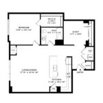 Anthem Harbor Point Stamford, CT Floorplans (A9) Showing one bedrooms and one bathrooms