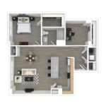 Anthem Harbor Point Stamford, CT Unfurnished Floorplans (A9) Showing one bedrooms and one bathrooms