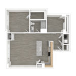 Anthem Harbor Point Stamford, CT Unfurnished Floorplans (A9) Showing one bedrooms and one bathrooms