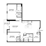 Anthem Harbor Point Stamford, CT Floorplans (B1-1) Showing two bedrooms and two bathrooms