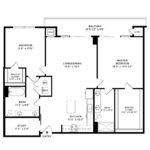 Anthem Harbor Point Stamford, CT Floorplans (B10) Showing two bedrooms and two bathrooms