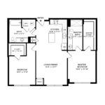 Anthem Harbor Point Stamford, CT Floorplans (B11) Showing two bedrooms and two bathrooms