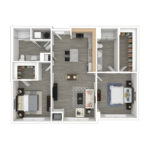 Anthem Harbor Point Stamford, CT Furnished Floorplans (B11) Showing two bedrooms and two bathrooms