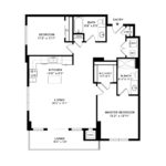 Anthem Harbor Point Stamford, CT Floorplans (B2) Showing two bedrooms and two bathrooms