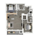 Anthem Harbor Point Stamford, CT Furnished Floorplans (B2) Showing two bedrooms and two bathrooms