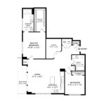 Anthem Harbor Point Stamford, CT Floorplans (B3) Showing two bedrooms and two bathrooms