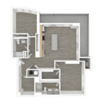 Anthem Harbor Point Stamford, CT Unfurnished Floorplans (B5) Showing two bedrooms and two bathrooms