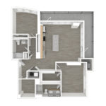 Anthem Harbor Point Stamford, CT Unfurnished Floorplans (B5a) Showing two bedrooms and two bathrooms