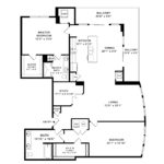 Anthem Harbor Point Stamford, CT Floorplans (B6) Showing two bedrooms and two bathrooms