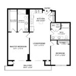 Anthem Harbor Point Stamford, CT Floorplans (B7) Showing two bedrooms and two bathrooms