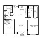 Anthem Harbor Point Stamford, CT Floorplans (B8) Showing two bedrooms and two bathrooms