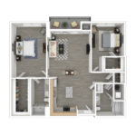 Anthem Harbor Point Stamford, CT Furnished Floorplans (B9) Showing two bedrooms and two bathrooms