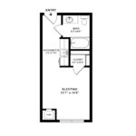 Anthem Harbor Point Stamford, CT Floorplans (GR1) Showing one bedrooms and one bathrooms