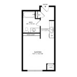 Anthem Harbor Point Stamford, CT Floorplans (GR2) Showing one bedrooms and one bathrooms