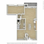 Escape Harbor Point ESC-A18 unfurnished floorplan diagram showing one bedrooms and one baths, Stamford, CT