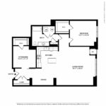 Escape Harbor Point ESC-A20 floorplan diagram showing one bedrooms and one baths, Stamford, CT