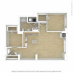 Escape Harbor Point ESC-A20 unfurnished floorplan diagram showing one bedrooms and one baths, Stamford, CT