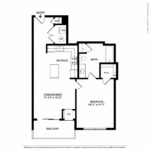 Escape Harbor Point ESC-A4 floorplan diagram showing one bedroom and one bath, Stamford, CT