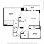 Escape Harbor Point ESC-B10 floorplan diagram showing two bedrooms and two baths, Stamford, CT