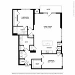 Escape Harbor Point ESC-B11 floorplan diagram showing two bedrooms and two baths, Stamford, CT