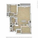 Escape Harbor Point ESC-B11 unfurnished floorplan diagram showing two bedrooms and two baths, Stamford, CT