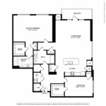 Escape Harbor Point ESC-B12 floorplan diagram showing two bedrooms and two baths, Stamford, CT