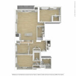 Escape Harbor Point ESC-B13 unfurnished floorplan diagram showing two bedrooms and two baths, Stamford, CT