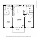 Escape Harbor Point ESC-B6 floorplan diagram showing two bedrooms and two baths, Stamford, CT