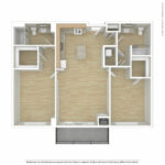 Escape Harbor Point ESC-B6 unfurnished floorplan diagram showing two bedrooms and two baths, Stamford, CT