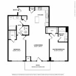 Escape Harbor Point ESC-B7 floorplan diagram showing two bedrooms and two baths, Stamford, CT