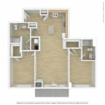 Escape Harbor Point ESC-B7 unfurnished floorplan diagram showing two bedrooms and two baths, Stamford, CT