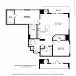 Escape Harbor Point ESC-B8 floorplan diagram showing two bedrooms and two baths, Stamford, CT