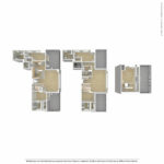 Escape Harbor Point ESC-PH2 unfurnished floorplan diagram showing four bedrooms, four baths, and two half baths, Stamford, CT